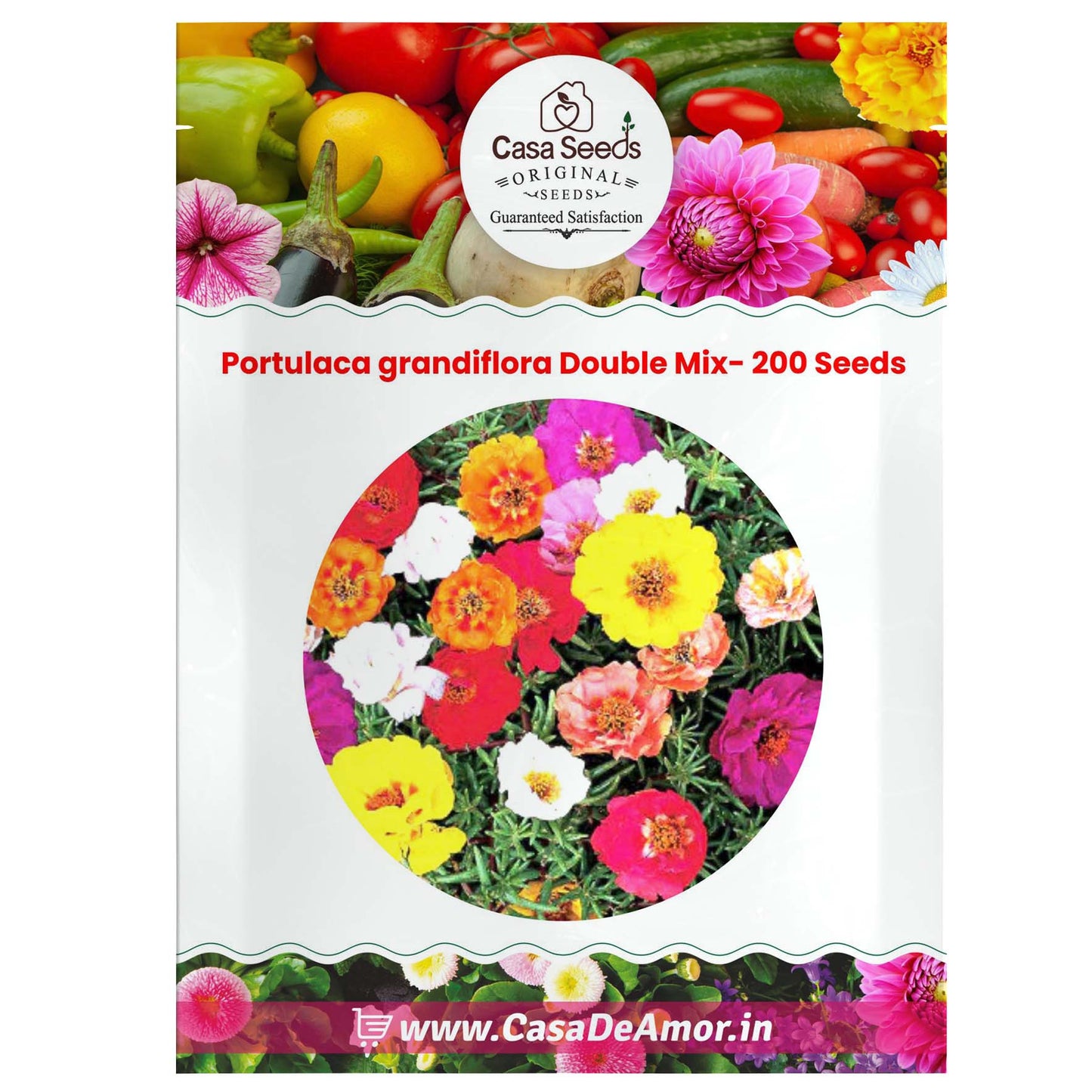 Portulaca grandiflora Double Mix- 200 Seeds