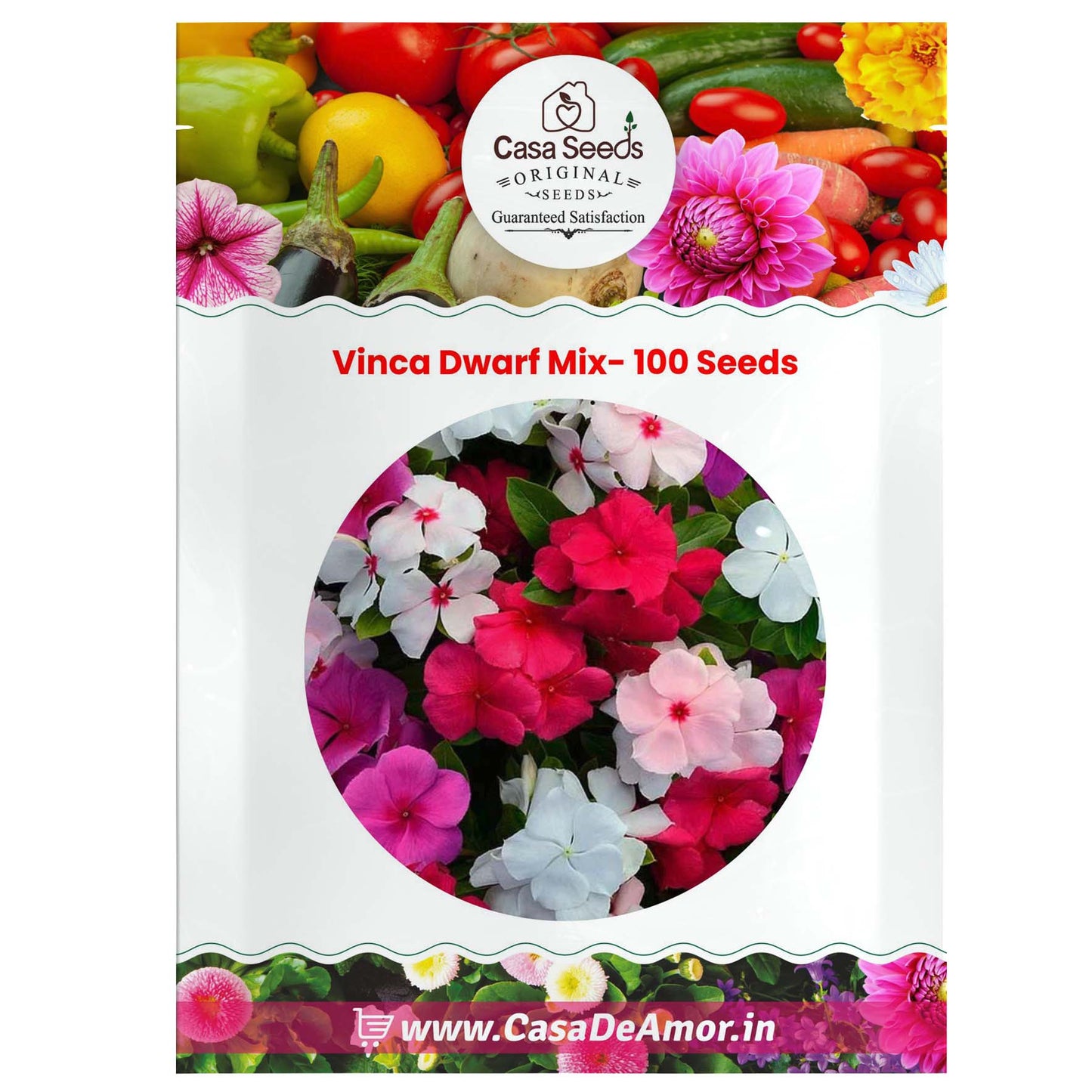 Vinca Dwarf Mix- 100 Seeds