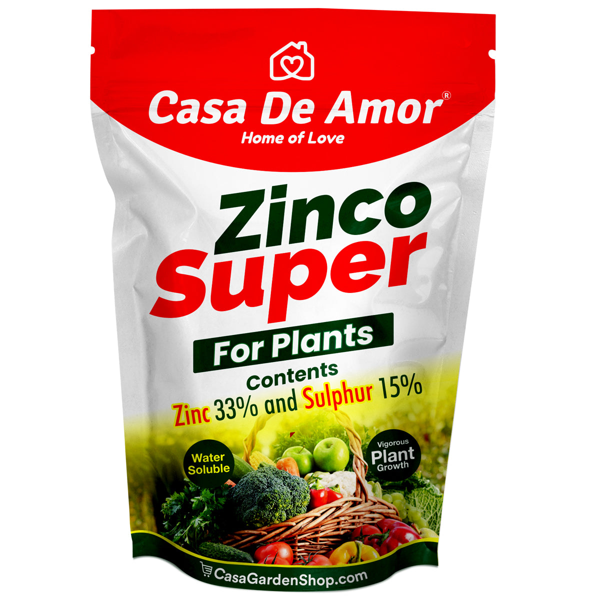 Casa De Amor Zinco Super (Zinc 33% and Sulphur 15%) Micronutrient Fertilizer for All Types of Plants, Lawn and Gardening