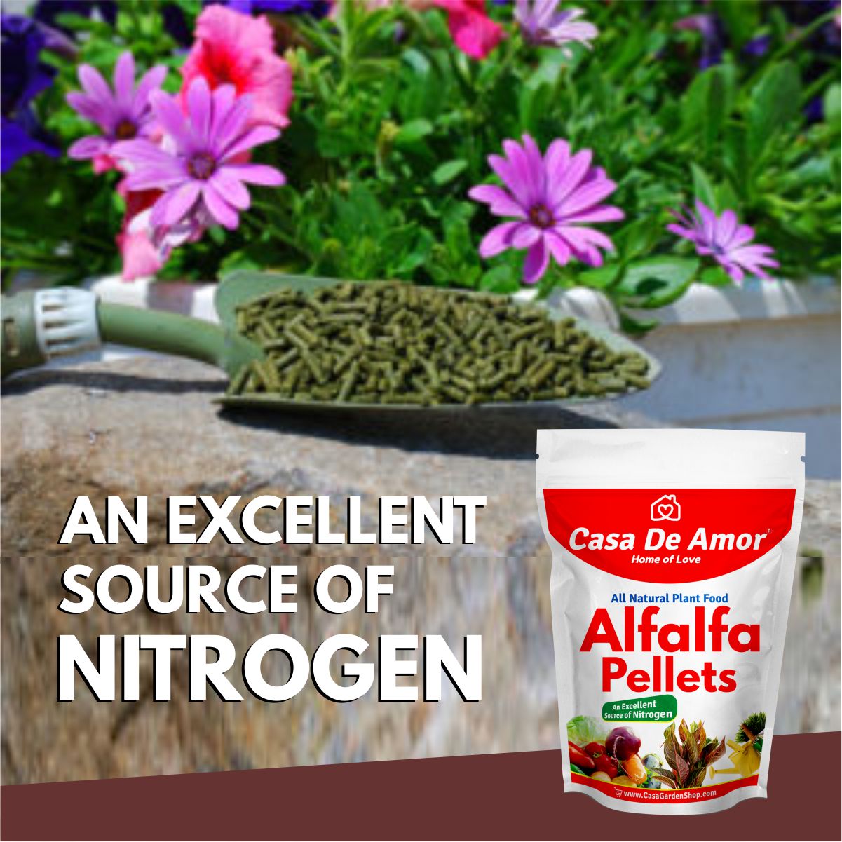 Casa De Amor Special Combo Pack- Neem Khal Powder (900 gm)+Alfalfa Pellets Organic Fertilizer (900 gm) total 1800 gm