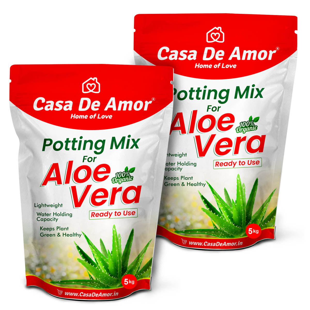 Casa De Amor Aloe Vera Potting Soil Mix, 100% Organic Special Research Based Formula for All Aloe Vera Plants