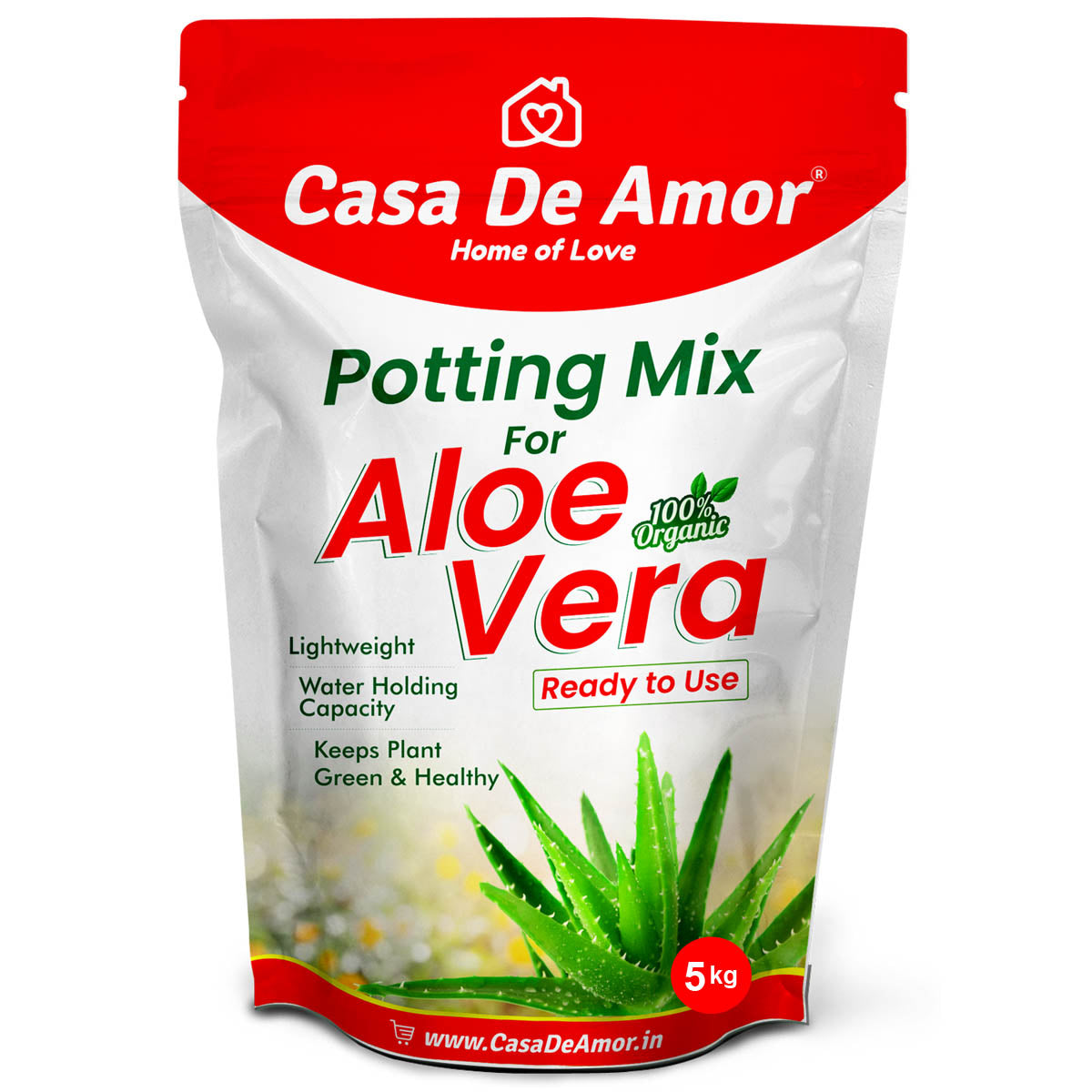 Casa De Amor Aloe Vera Potting Soil Mix, 100% Organic Special Research Based Formula for All Aloe Vera Plants