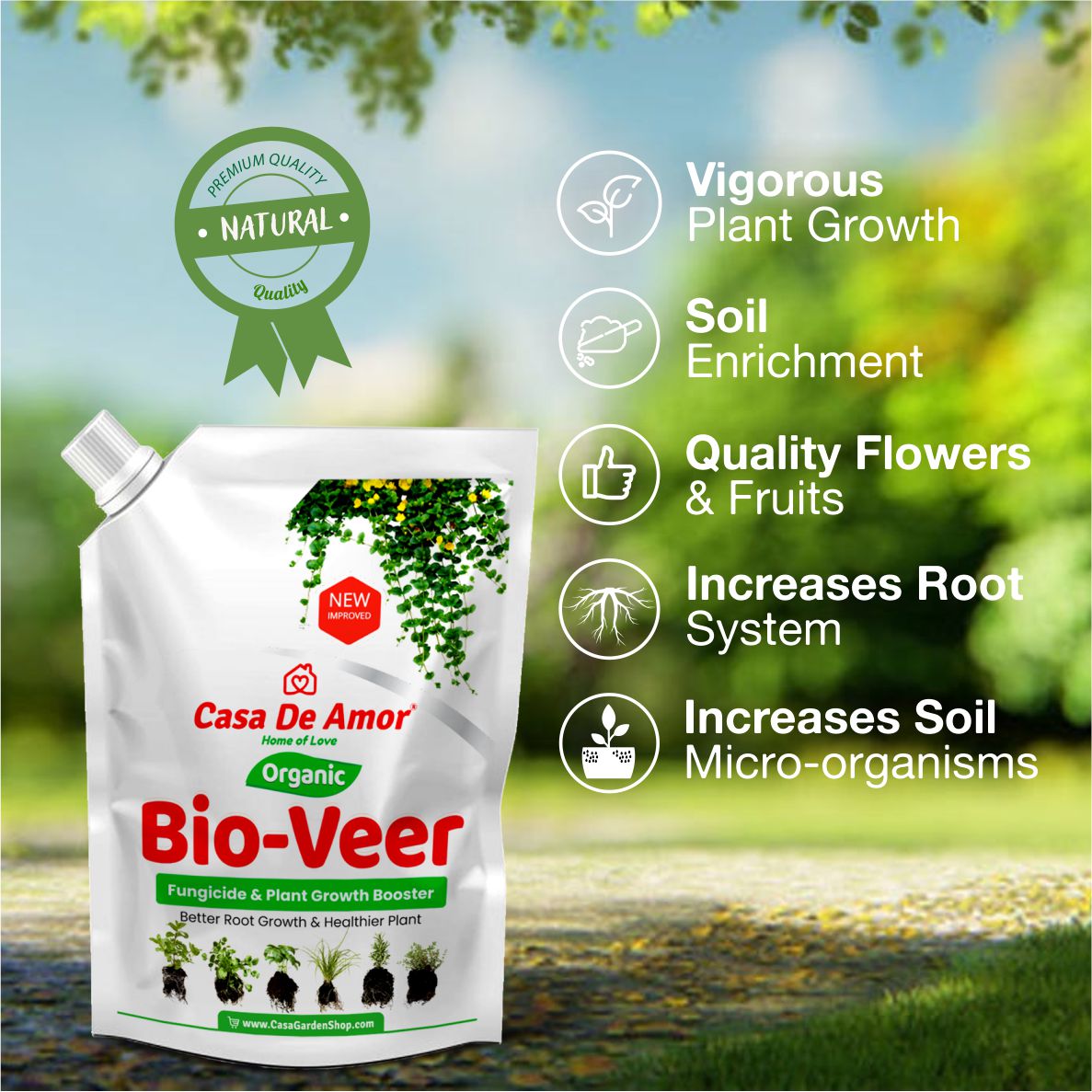 Casa De Amor Organic Bio-Veer, Fungicide & Plant Growth Booster (Bioveer) (500 Ml)