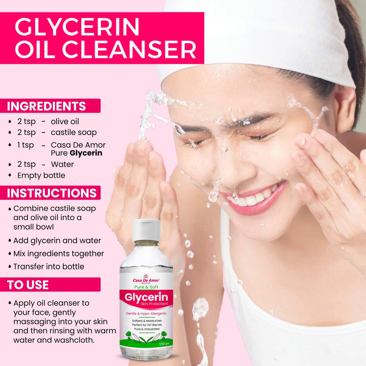 Casa De Amor Glycerin Pure Liquid For Soft & Moisturize Skin, Anti-Aging, Face, Lips, DIY, Soap Making, Beauty & Skin Care