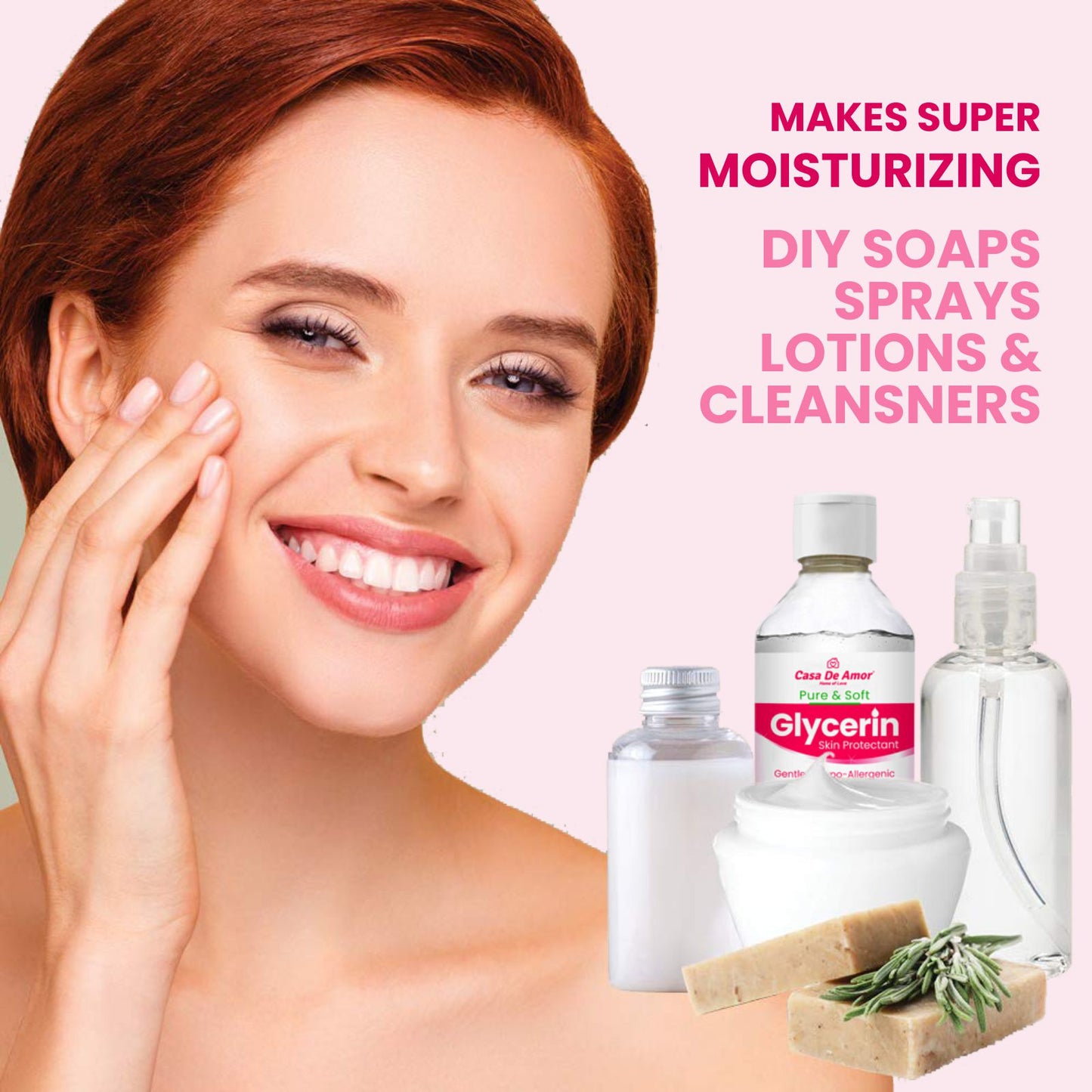 Casa De Amor Glycerin Pure Liquid For Soft & Moisturize Skin, Anti-Aging, Face, Lips, DIY, Soap Making, Beauty & Skin Care
