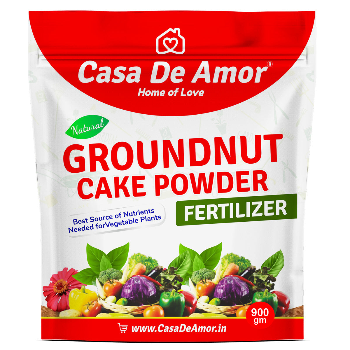 Casa De Amor Natural Groundnut Cake Powder Fertilizer for Home, Balcony, Terrace & Outdoor Gardening (900 Gm)