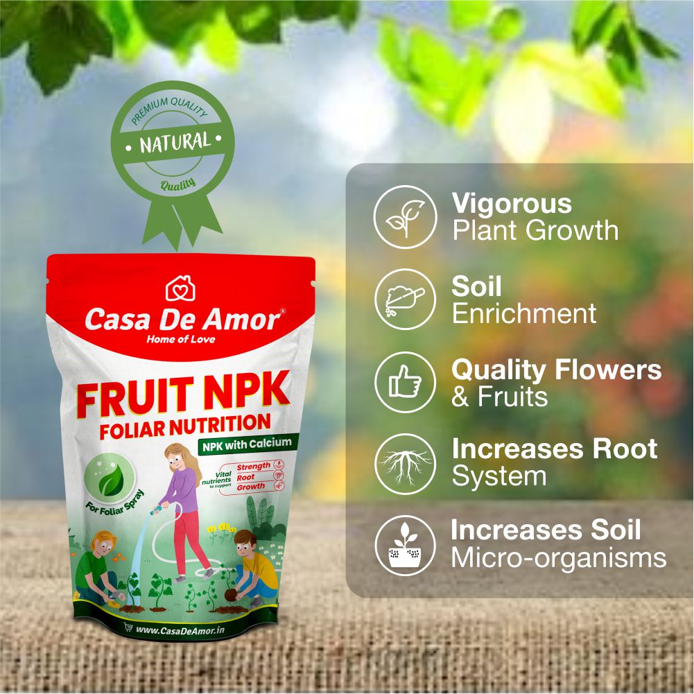 Casa De Amor Fruit NPK 100% Water Soluble Fertilizer for Plants and Gardening (400 gm)