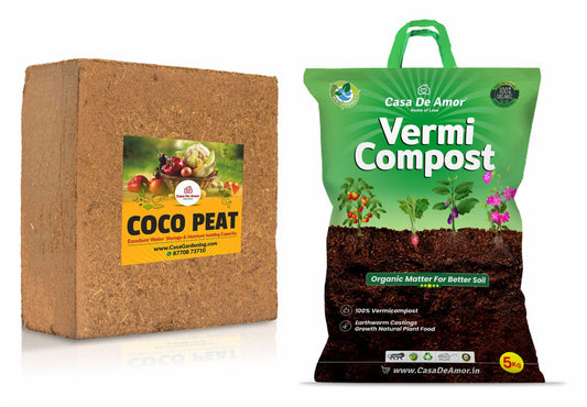 Casa De Amor Cocopeat and Vermicompost Excellent Media for Terrace, Balcony and Home Gardening