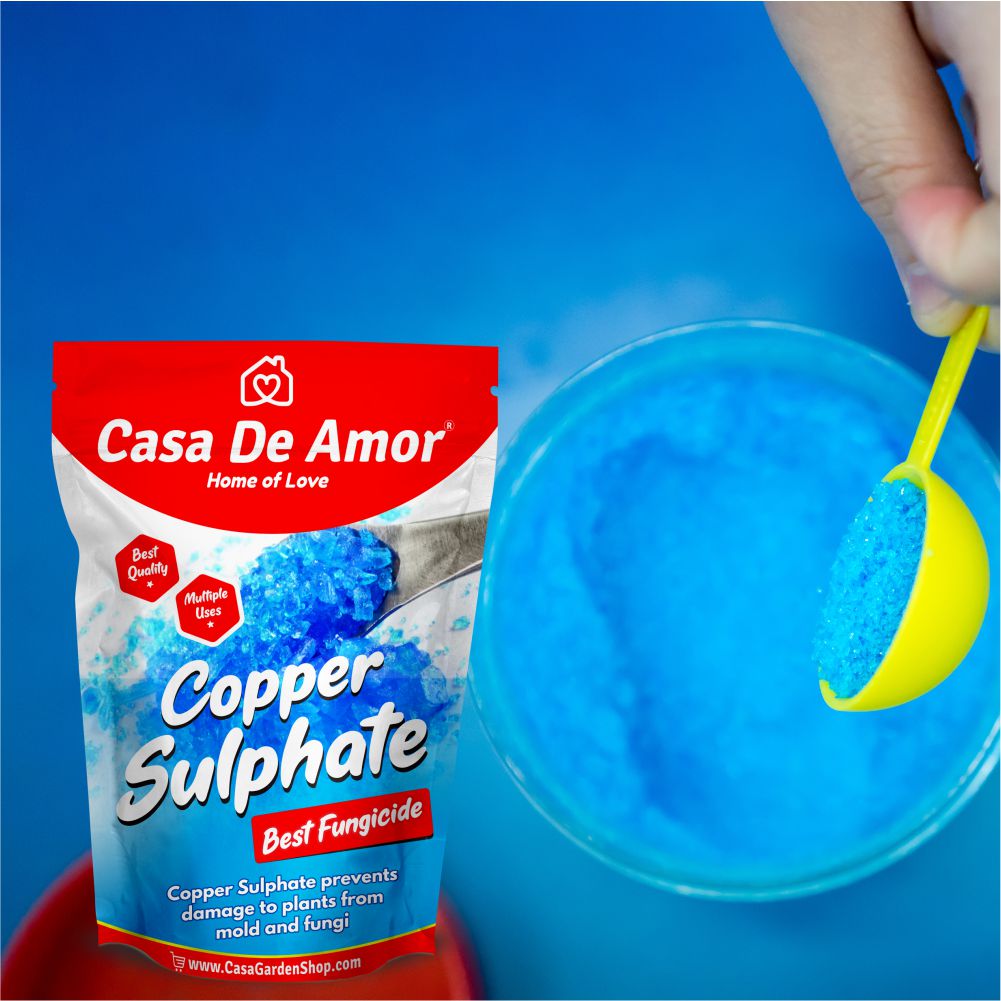 Casa De Amor Copper Sulphate- Plant Fungicide Essential for Gardening and All Plants