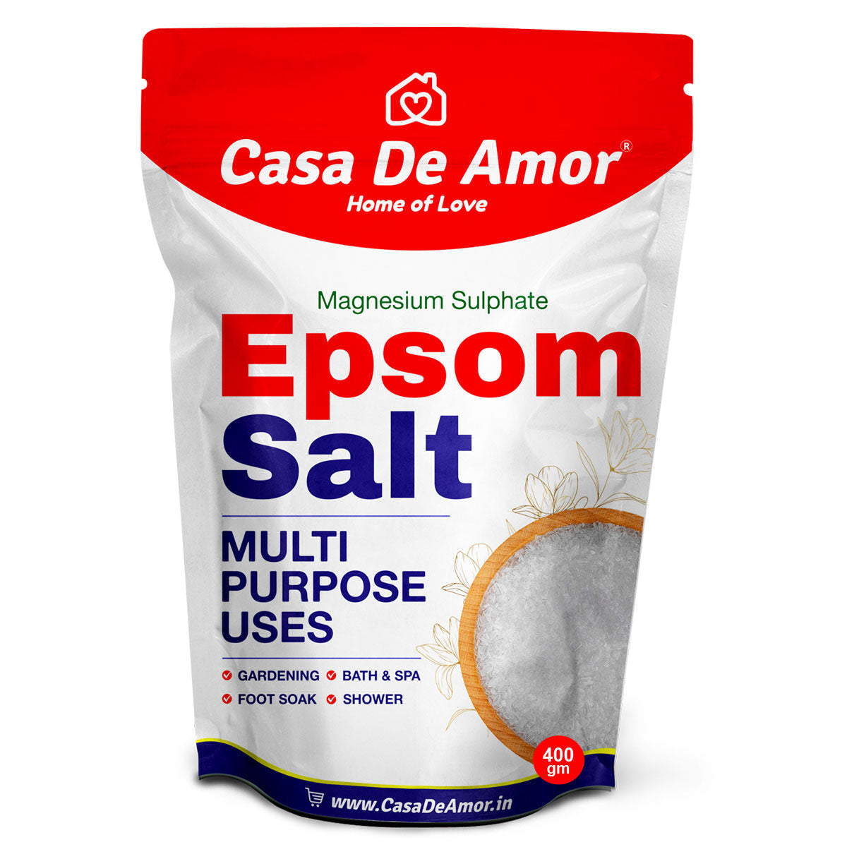 Casa De Amor Essential Epsom Salt for Body to Soak, Soothe, Refresh & Garden