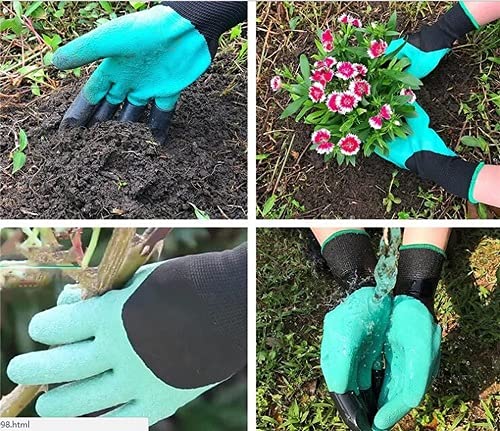 Casa De Amor Garden Gloves With Claws For Digging & Planting- One Size Fits All - 1 Pair