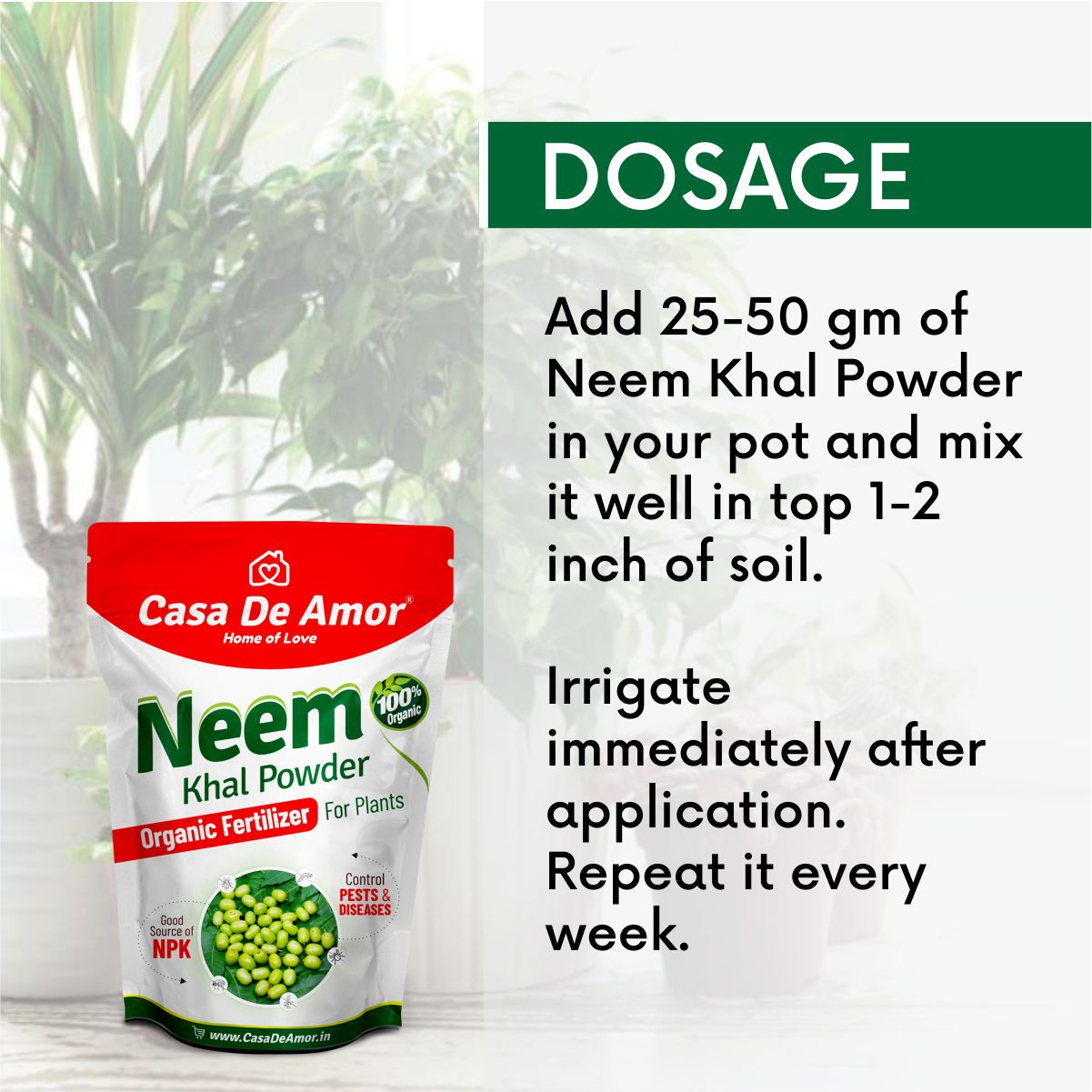 Casa De Amor Special Combo Pack- Neem Khal Powder (900 gm) + Pure Neem Oil (200 ml)