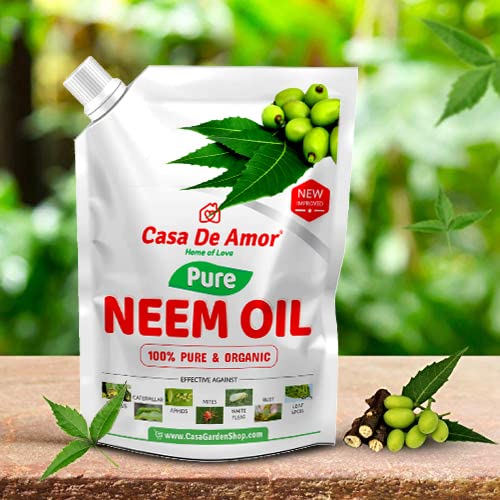 Casa De Amor Organic Cold Pressed, Pure Neem Oil For Spray On Plants & Garden