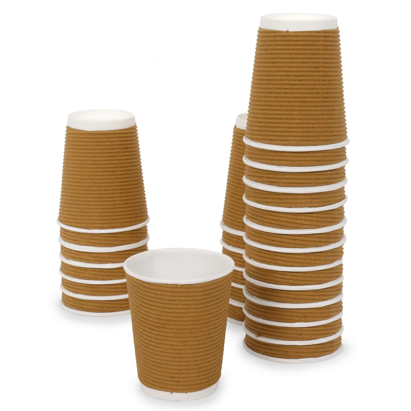 Ripple Paper Disposable Tea / Coffee Cups, 150 ml - Brown (Pack of 50)