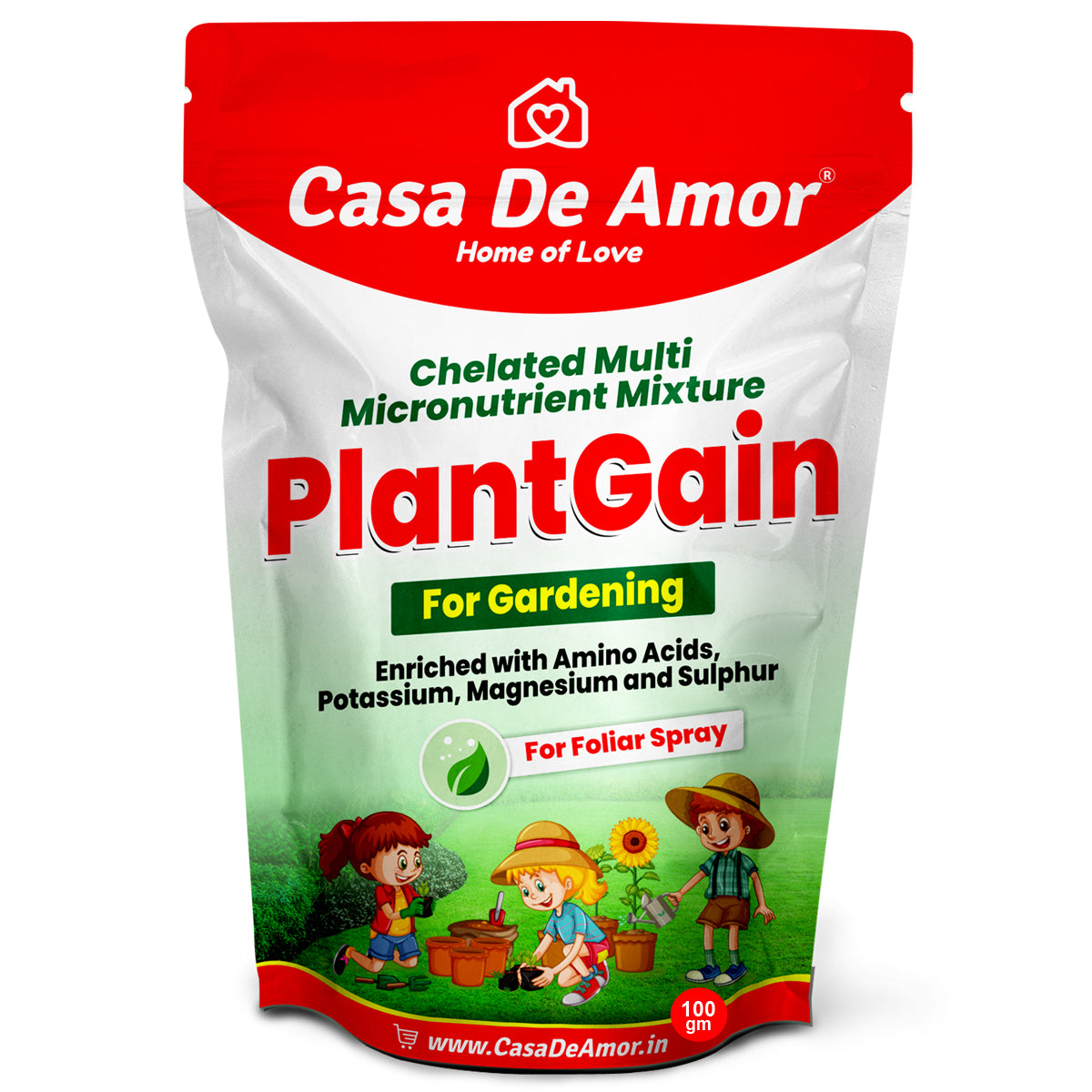 Casa De Amor Plant Gain Chelated Multi Micronutrient Mixture, Foliar Spray for All Plants, Boosts Photosynthesis and Corrects Common Yellowing