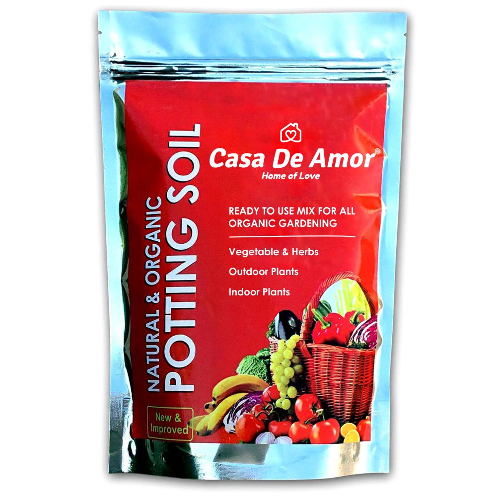 Casa De Amor Natural Potting Soil Mix with Organic Fertilizer for Flowers, Vegetables and Air Purifier Plants