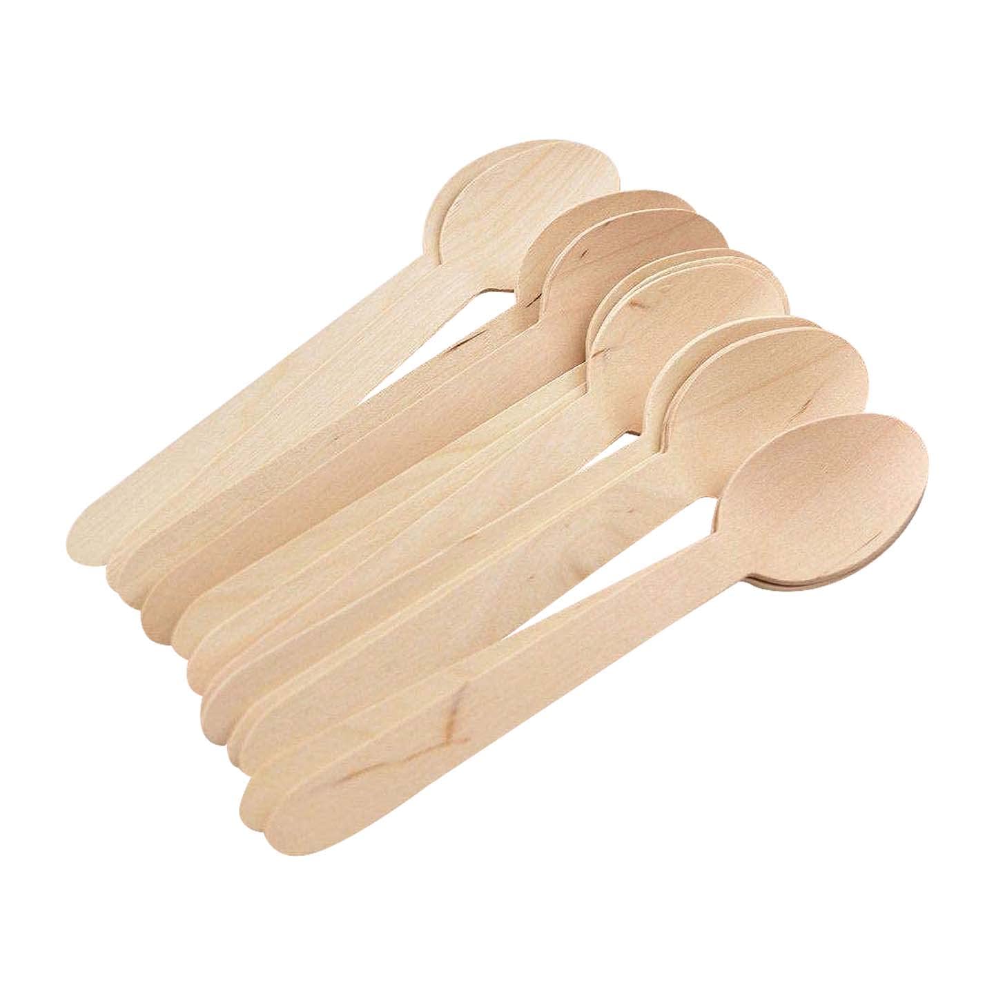 Disposable Wooden Spoons, 140 mm | Spoon for Home Use | Eco-Friendly | Disposable Spoon (Pack of 100)