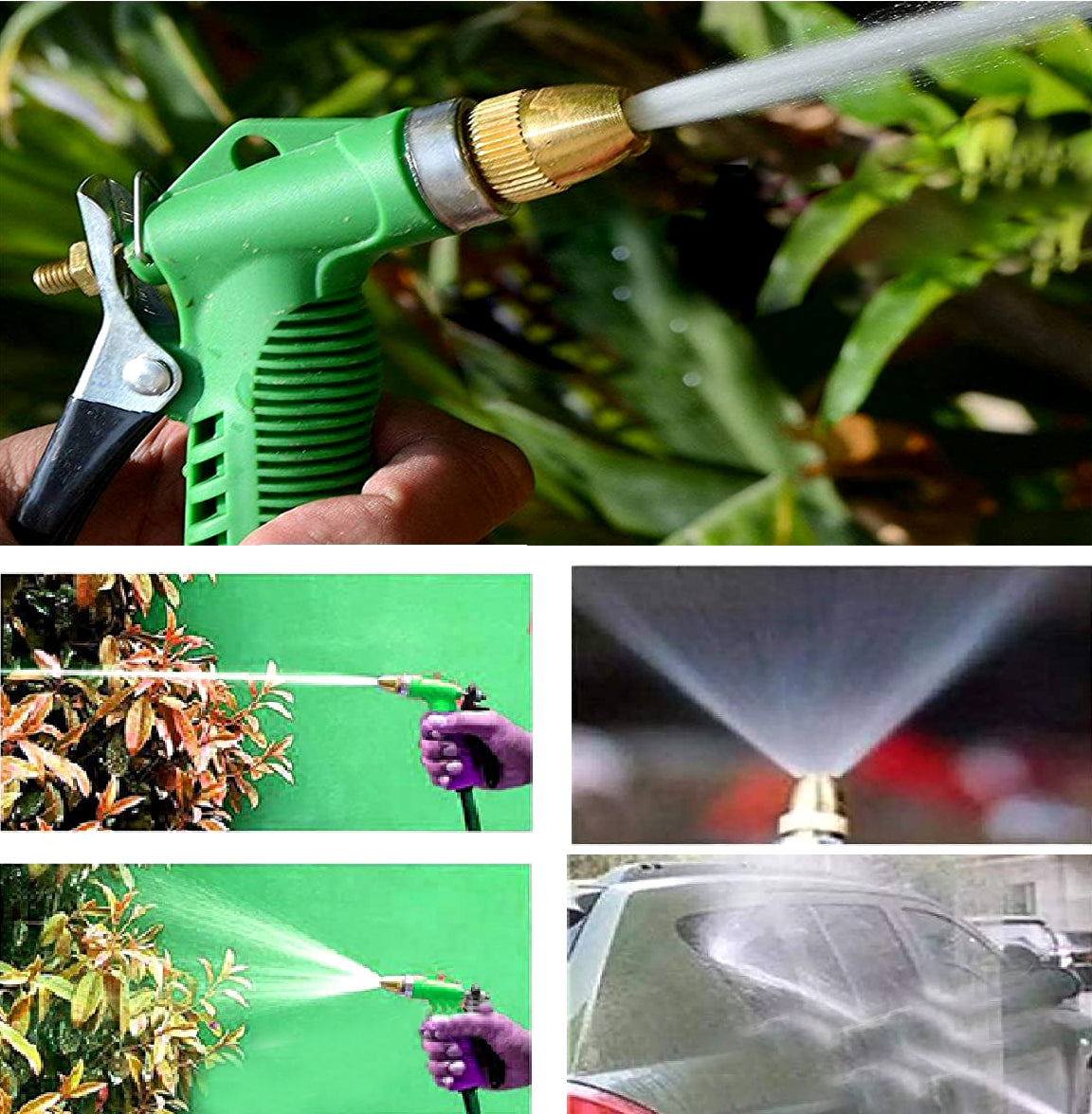 Casa De Amor Hose Nozzle Water Spray Gun with Water Flow Control Valve Lever Spray for Gardening Watering Plants Wash Car Bike Lawn