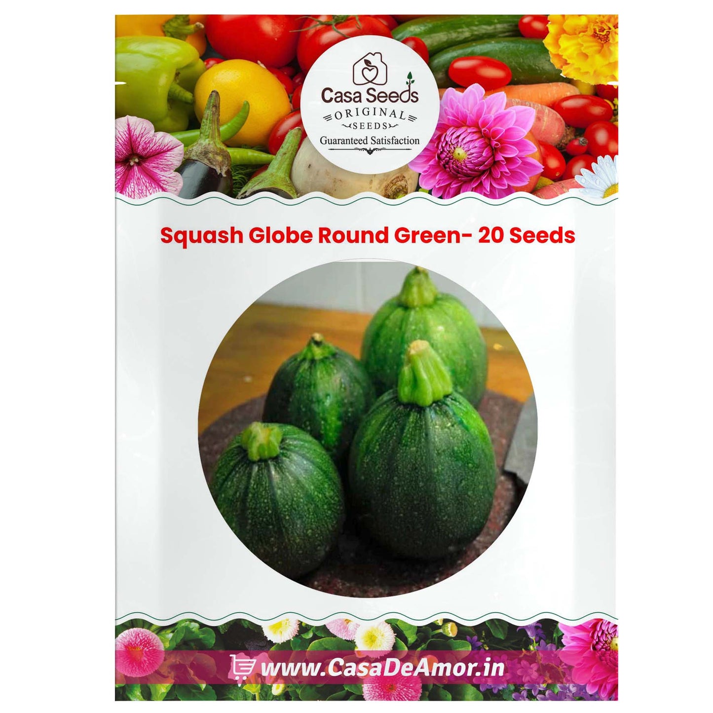 Squash Globe Round Green- 20 Seeds
