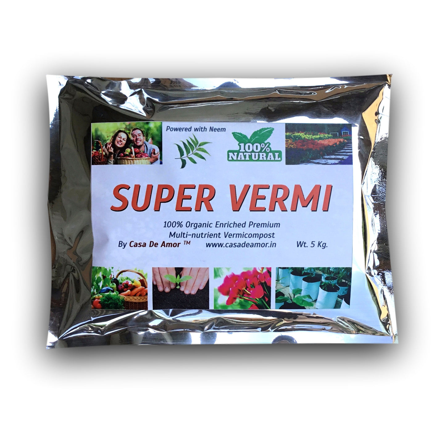 Super Vermi : Enriched Vermicompost with Neem Seed Powder and Beneficial Micro-organisms - Casa De Amor Organic Gardening India