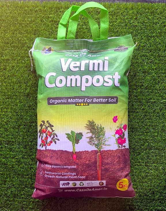 Casa De Amor Organic Manure Includes (5 kg Vermicompost, 4.5 kg Cocopeat, 5 Kg Organic Manure Pack) For Gardening & Plants | Expands Upto 150Ltrs When All 3 Mixed Together- For All Seeds | Coco Soil Manure