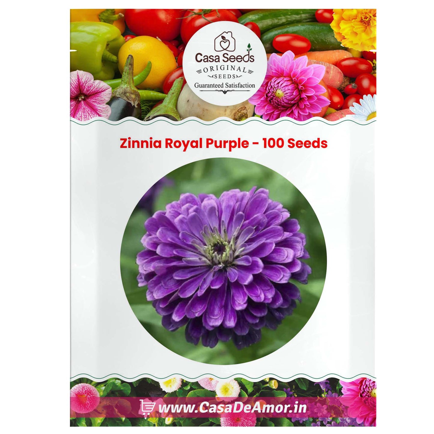 Zinnia Royal Purple- 100 Seeds